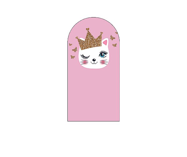 Painel De Festa Romano 1,00x2,00- Gatinha Rosa 001