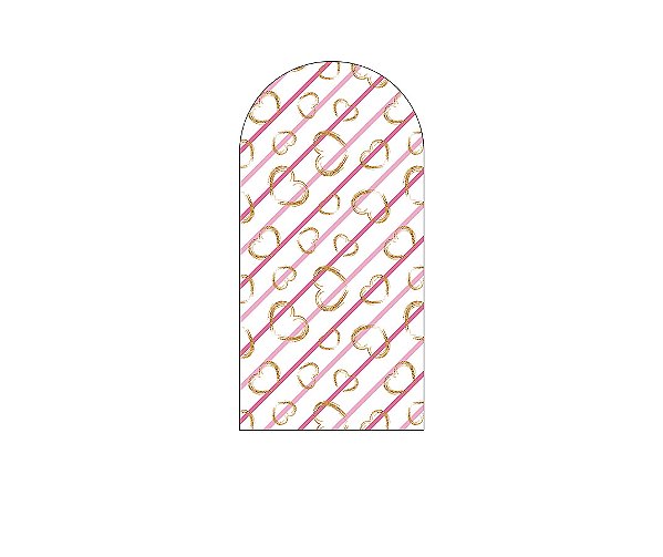 Painel De Festa Romano 1,00x2,00- Corações Rosa 002