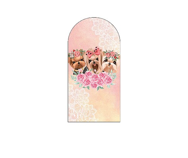 Painel De Festa Romano 1,00x2,00- Petz Cachorrinhas Aquarela 003