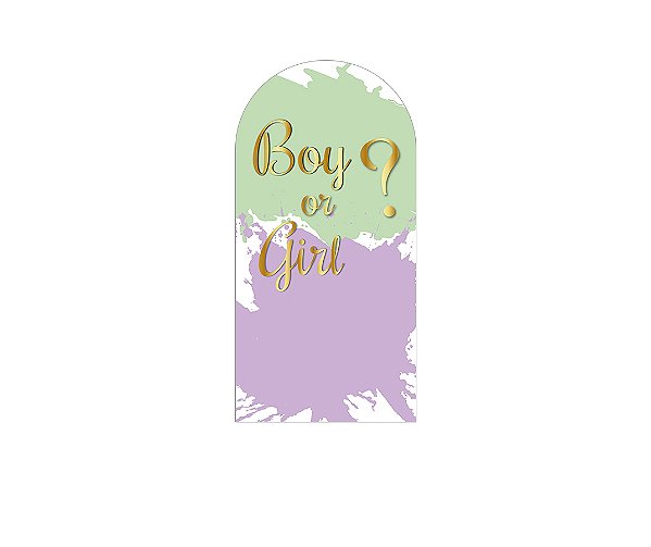 Painel De Festa Romano 1,00x2,00- Revelação Lilás e Verde Claro 003