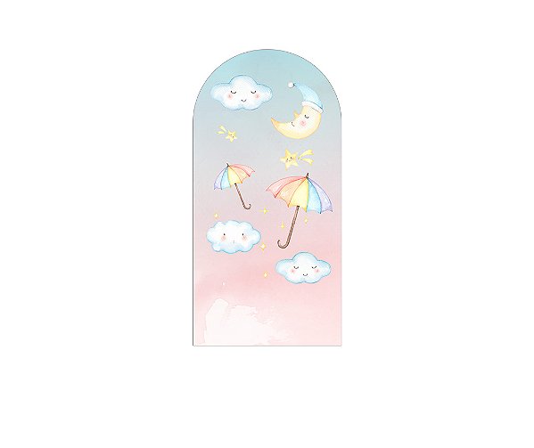 Painel De Festa Romano 1,00x2,00- Chuva de Amor Cute 031