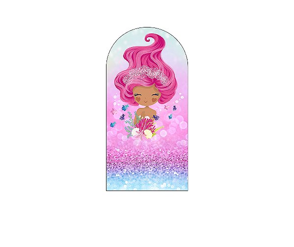 Painel De Festa Romano 1,00x2,00- Sereia Corais Cute 012