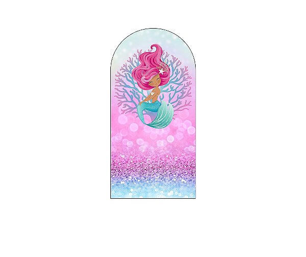Painel De Festa Romano 1,00x2,00- Efeito Glitter Sereia Rosa 013