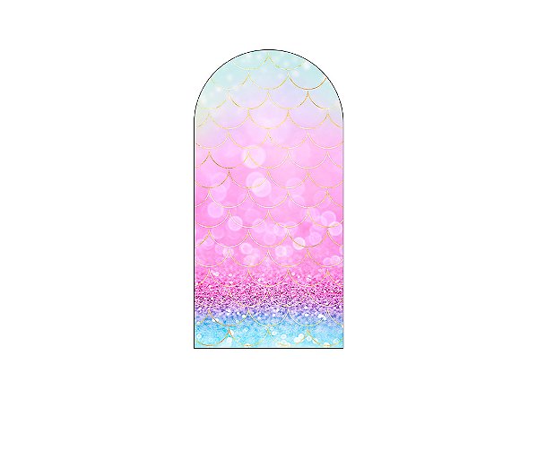 Painel De Festa Romano 1,00x2,00- Efeito Glitter Escamas Sereia 014