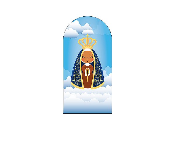 Painel De Festa Romano 1,00x2,00- Nossa Senhora Cute Azul 001