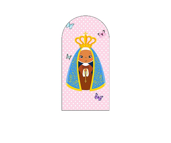 Painel De Festa Romano 1,00x2,00- Nossa Senhora Cute Borboletas 003