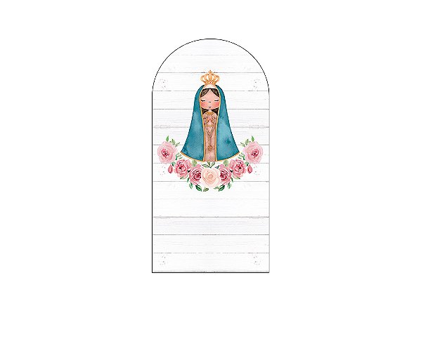 Painel De Festa Romano 1,00x2,00-  Santa e Flores Aquarela 005