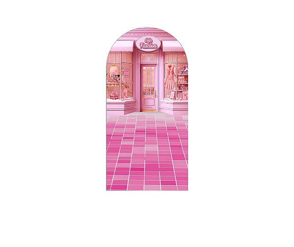 Painel De Festa Romano 1,00x2,00- Fachada Loja de Boneca Rosa 004
