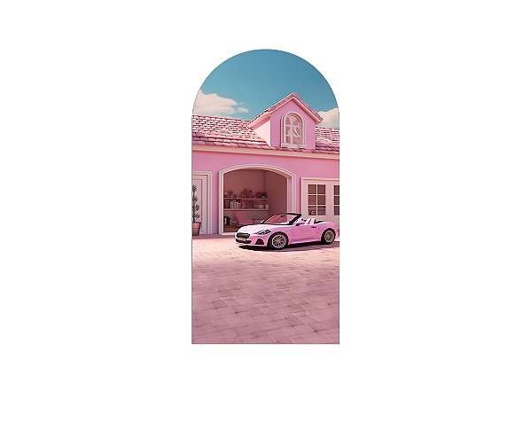Painel De Festa Romano 1,00x2,00- Boneca Rosa Fashion Casa 007