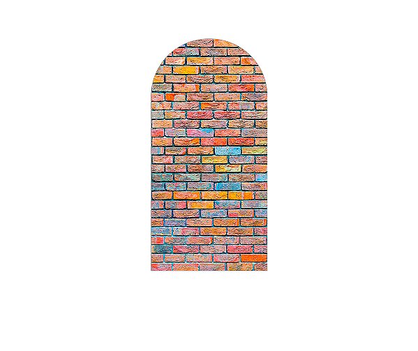 Painel De Festa Romano 1,00x2,00- Efeito Tijolinhos Coloridos 010