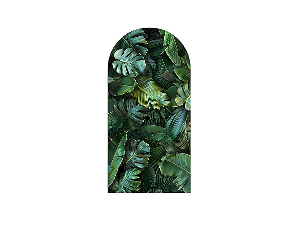 Painel De Festa Romano 1,00x2,00- Folhas Tropicais Realistas 031