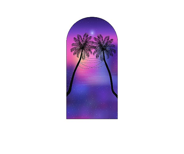Painel De Festa Romano 1,00x2,00- Noite Tropical 027