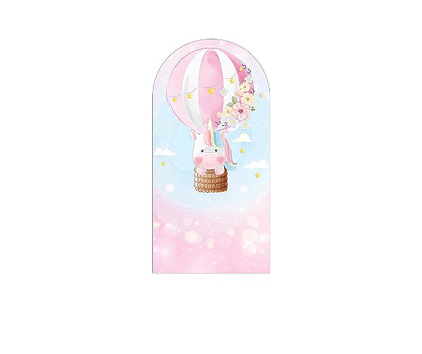 Painel De Festa Romano 1,00x2,00- Unicórnio Cute Rosa 016