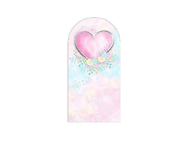 Painel De Festa Romano 1,00x2,00- Unicórnio Azul e Rosa Aquarela 018