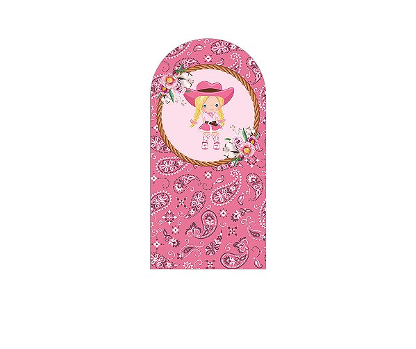Painel De Festa Romano 1,00x2,00- Boiadeira Cute Rosa 021