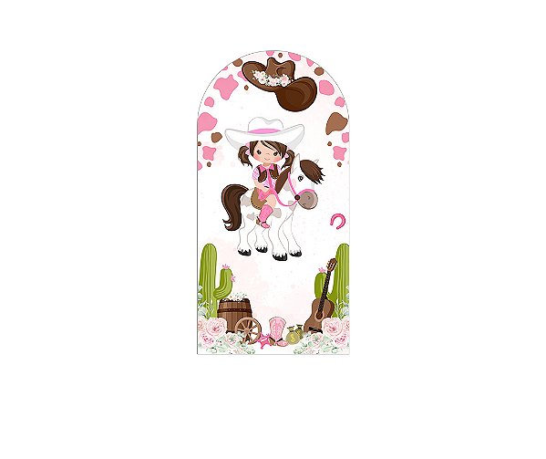 Painel De Festa Romano 1,00x2,00- Boiadeira e Cavalo Cute 024