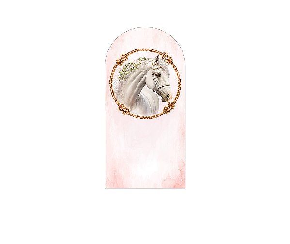 Painel De Festa Romano 1,00x2,00- Cavalo Branco Aquarela 035