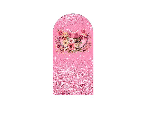 Painel De Festa Romano 1,00x2,00- Boiadeira Chapéu Rosa 037