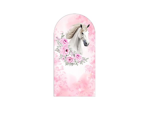 Painel De Festa Romano 1,00x2,00- Cavalo Boiadeira Rosa 053