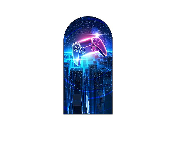 Painel De Festa Romano 1,00x2,00- Video Game Cidade Azul 007
