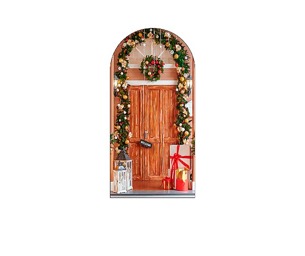Painel Romano Veste Fácil 1,00x2,00 - Porta com Enfeites de Natal 005