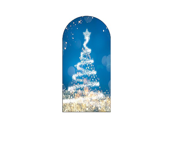 Painel Romano Veste Fácil 1,00x2,00 - Árvore de Natal Efeito Glitter Azul 011