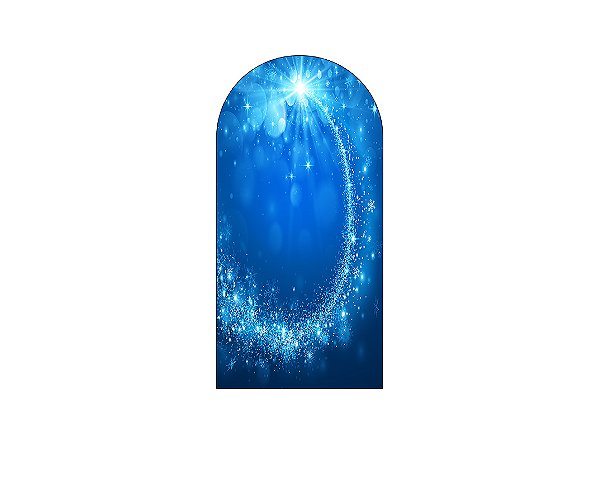 Painel Romano Veste Fácil 1,00x2,00 - Natal Azul Efeito Iluminada 033
