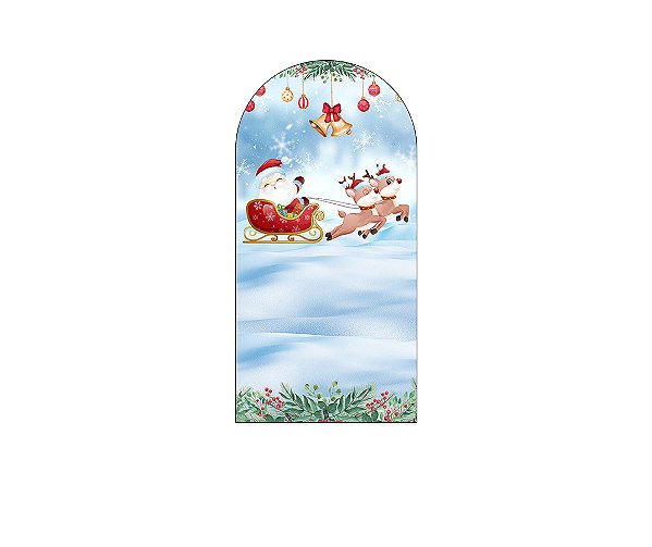 Painel Romano Veste Fácil 1,00x2,00 - Papai Noel no Trenó 035