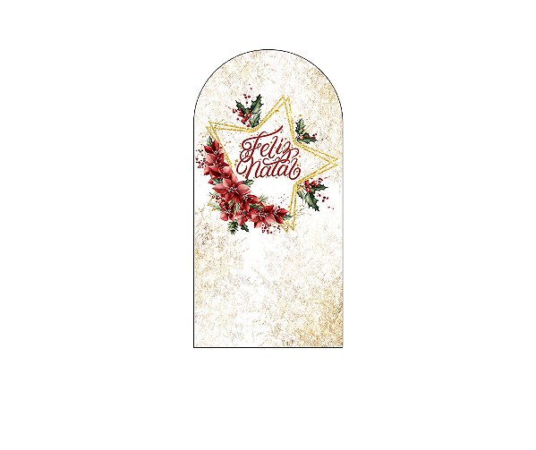 Painel Romano Veste Fácil 1,00x2,00 - Feliz Natal Efeito Glitter Dourado 038