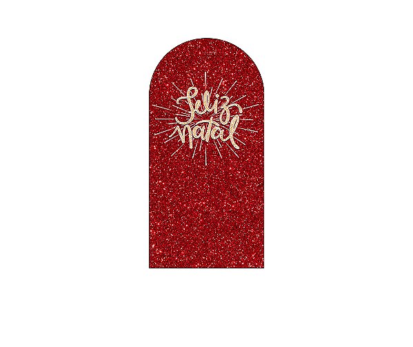 Painel Romano Veste Fácil 1,00x2,00 - Feliz Natal Efeito Glitter Vermelho 053