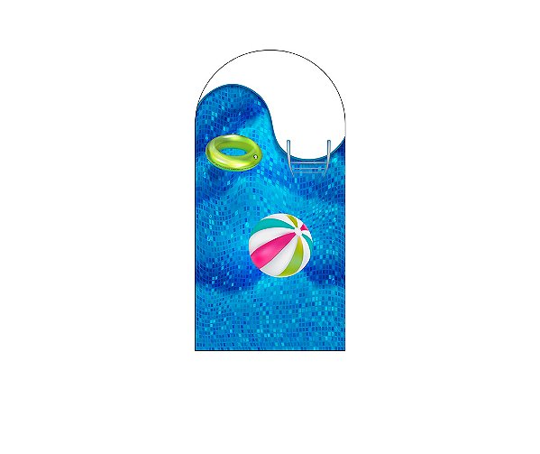 Painel Romano Veste Fácil 1,00x2,00 - Pool Party Água e Boias 002