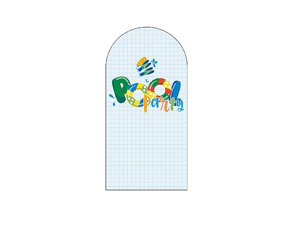 Painel Romano Veste Fácil 1,00x2,00 - Pool Party Piscina Quadriculada 010