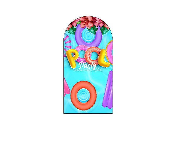 Painel Romano Veste Fácil 1,00x2,00 - Pool Party Piscina com Boias Coloridas 015