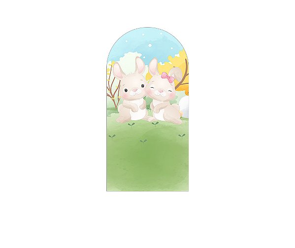 Painel Romano Veste Fácil 1,00x2,00 - Páscoa Coelhinhos Jardim 005