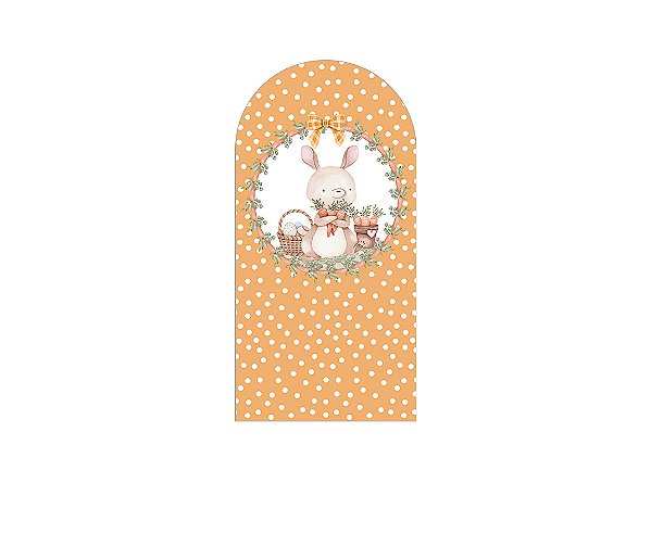 Painel Romano Veste Fácil 1,00x2,00 - Coelho de Páscoa Aquarela Laranja 018