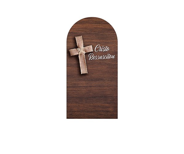 Painel Romano Veste Fácil 1,00x2,00 - Páscoa Cristã Cruz Efeito Madeira 020