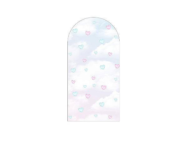 Painel Romano Veste Fácil 1,00x2,00 - Revelação Corações Azul e Rosa 041