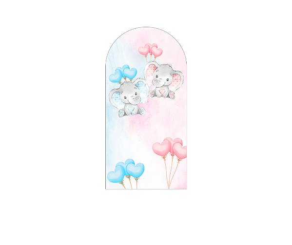 Painel Romano Veste Fácil 1,00x2,00 -  Chá Revelação Elefantinho Aquarela 045