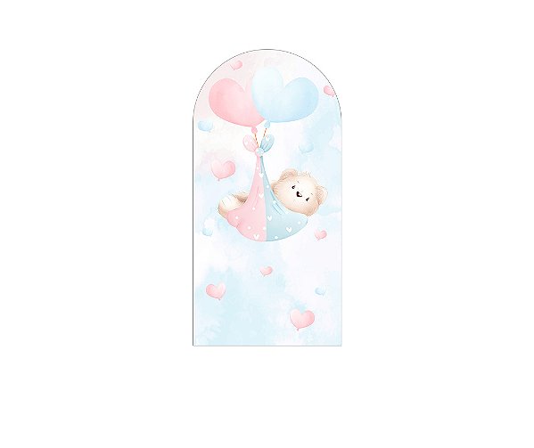 Painel Romano Veste Fácil 1,00x2,00 - Chá Revelação Aquarela Ursinhos 053
