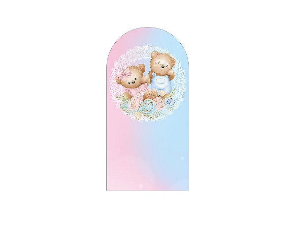 Painel Romano Veste Fácil 1,00x2,00 - Ursinhos Cute Azul e Rosa Revelação 056