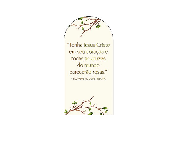 Painel Romano Veste Fácil 1,00x2,00 -  Galhos e Folhagens Santo São Padre Pio 022