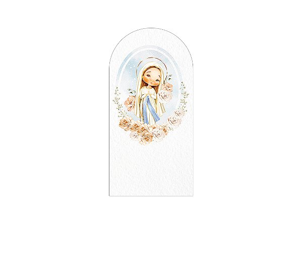 Painel Romano Veste Fácil 1,00x2,00 - Nossa Senhora de Lourdes Branco Floral 033