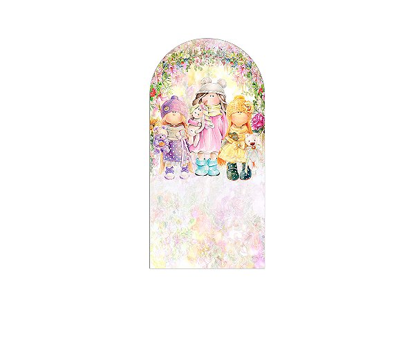 Painel Romano Veste Fácil 1,00x2,00 - Jardim de Bonecas Aquarela 002