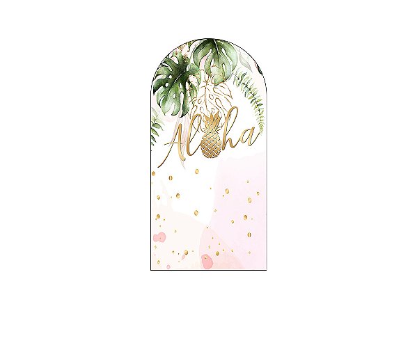 Painel Romano Veste Fácil 1,00x2,00 - Tropical Aloha Aquarela Rosa 011