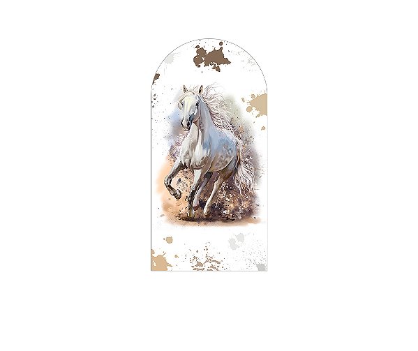 Painel Romano Veste Fácil 1,00x2,00 - Cavalo Branco Aquarela 019