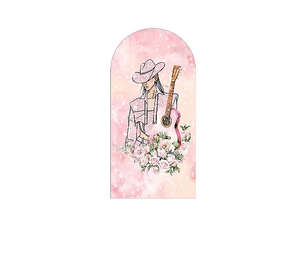 Painel Romano Veste Fácil 1,00x2,00 - Boiadeira Roupas Rosa Efeito Brilhos 048