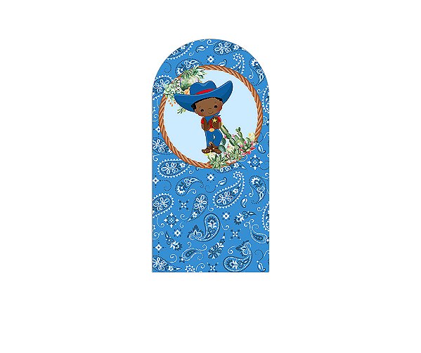 Painel Romano Veste Fácil 1,00x2,00 - Menino Boiadeiro Cute Azul 051
