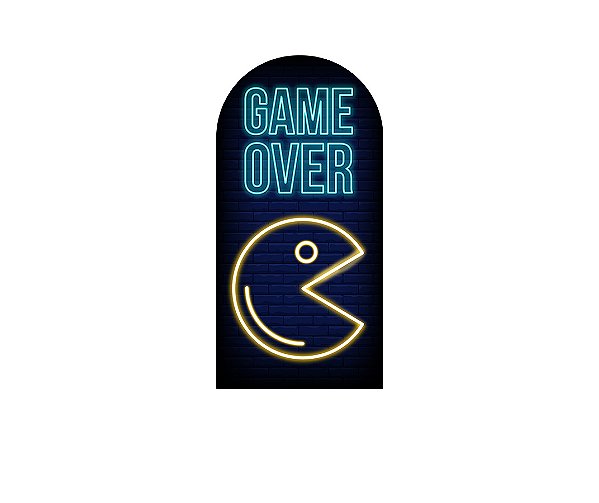 Painel Romano Veste Fácil 1,00x2,00 - Game Over Efeito Neon 002
