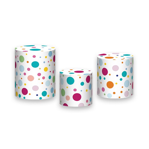 Trio De Capas De Cilindro - Padrão Poás Tons Fortes 068