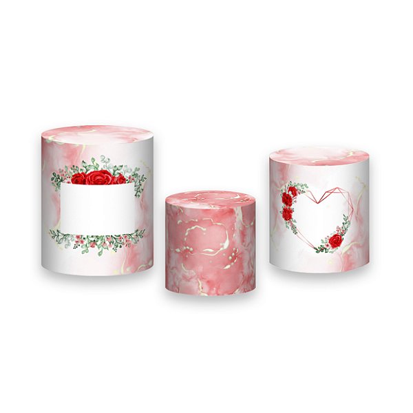 Trio De Capas De Cilindro - Dia das Mães Rosas Vermelhas 078
